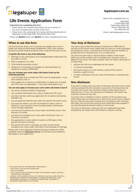 Life Events Application Form