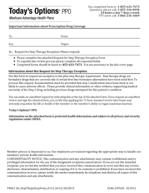 Request for Step Therapy Exception Form