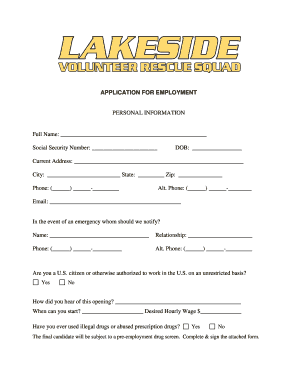 Employment Application Form