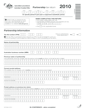 Partnership Tax Return 2010