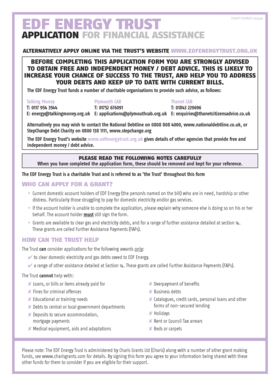 EDF Energy Trust Financial Assistance Application