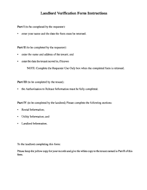 Landlord Verification Form