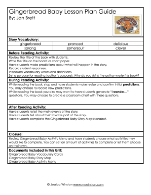 Gingerbread Baby Lesson Plan Guide