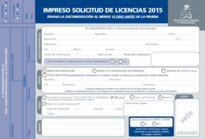 Impreso Solicitud de Licencias 2015
