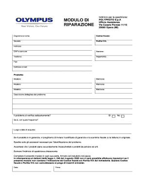 Modulo di Richiesta Riparazione Polyphoto