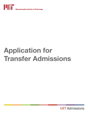 MIT Transfer Admission Application