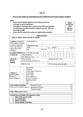 ANF-2A Importer Exporter Code Application