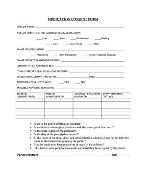 Medication Consent Form