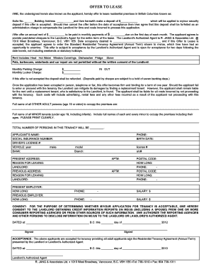 Offer to Lease Residential Premises
