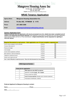 NRAS Tenancy Application Form