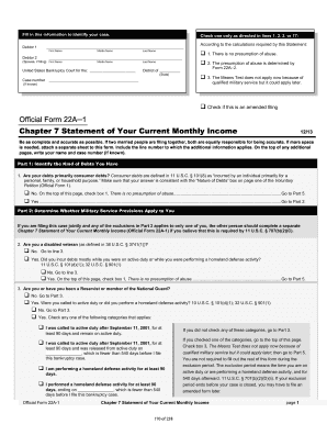 Chapter 7 Statement of Current Monthly Income