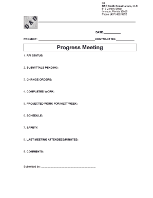 Construction Progress Meeting Template