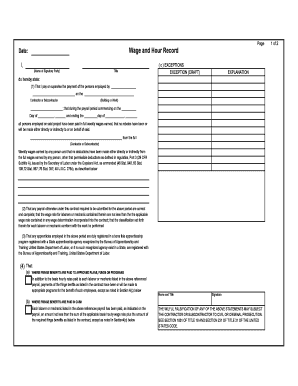 Wage and Hour Record Statement