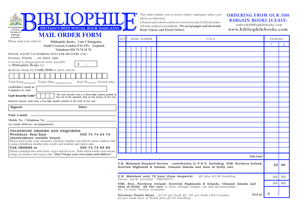 Bibliophile Books Mail Order Form