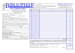 Bibliophile Books Mail Order Form