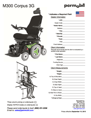 M300 Corpus 3G Order Form