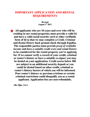 Rental Application Form