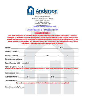 Utility Request & Permission Form