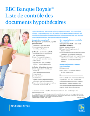 Liste de contrôle des documents hypothécaires