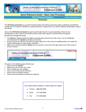 Employee's Quick Reference Guide - Login, Settings ... - Avysion IT