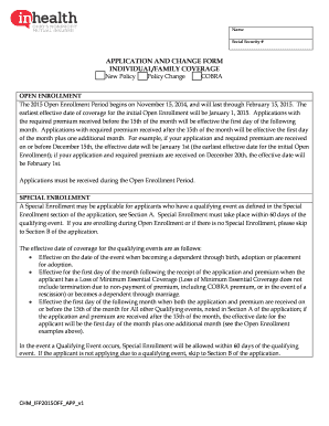 Individual Family Coverage Application Form