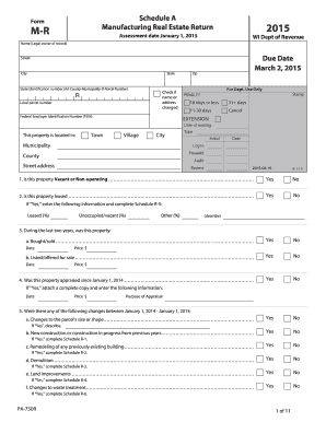 Wisconsin Manufacturing Real Estate Return
