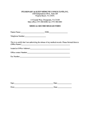 Medical Record Release Form