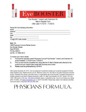 Physicians Formula Eye Booster Rebate Form