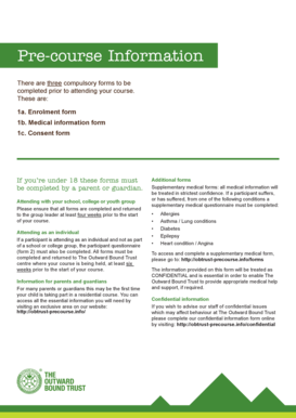 Outward Bound Pre-Course Forms