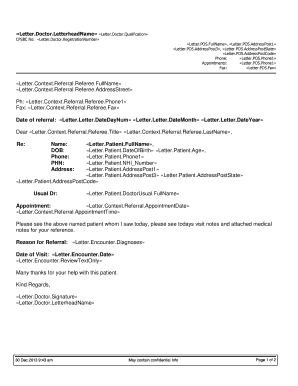 Medical Referral Letter