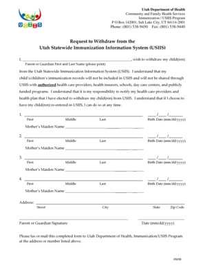 Utah USIIS Withdrawal Form