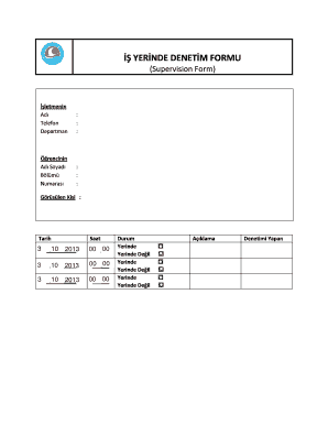Workplace Supervision Form
