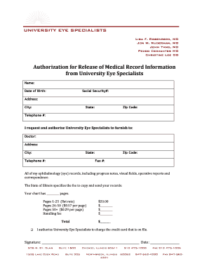 Authorization for Release of Medical Record Information