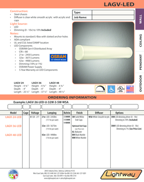 Lightway LED Pendant Light Order Form