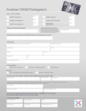 OKQ8 Company Card Application
