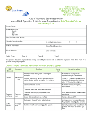 Virginia Stormwater BMP Inspection Form