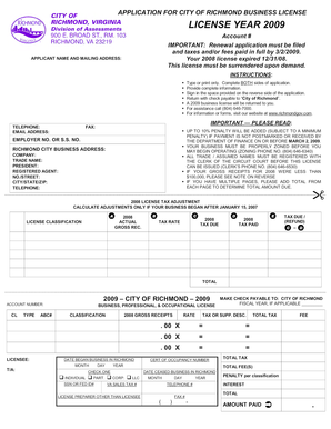 City of Richmond Business License Application