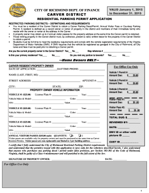 Residential Parking Permit Application