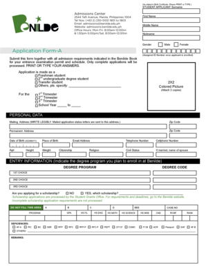 De La Salle-College of Saint Benilde Application Form