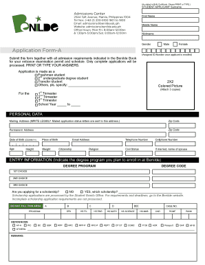 De La Salle-College of Saint Benilde Application Form