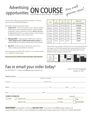 Advertising Rate Sheet & Reservation Form