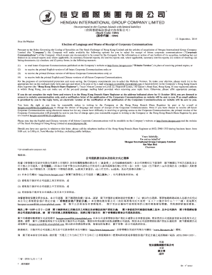 Corporate Communications Election Form