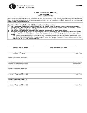 Form 6A School Support Notice