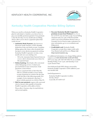 Kentucky Health Cooperative Member Billing Options
