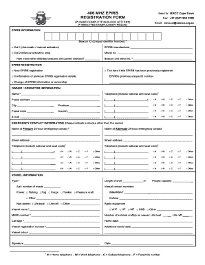 EPIRB Registration Form
