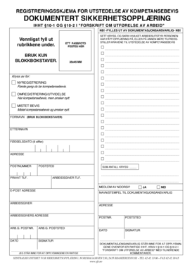 Norwegian Safety Training Competence Certificate Registration Form