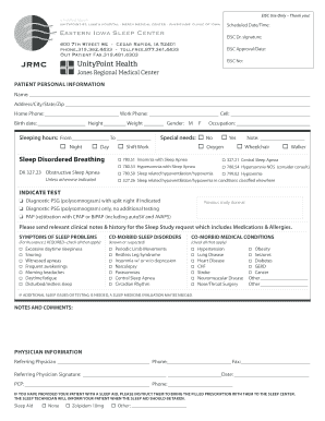 Sleep Study Request Form