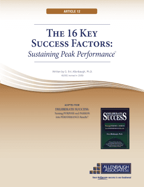 16 Key Success Factors Assessment