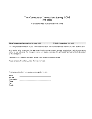 Community Innovation Survey 2008 Form