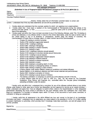 Affidavit of correction michigan - Click here for volunteer affidavit - Hollidaysburg Area School District